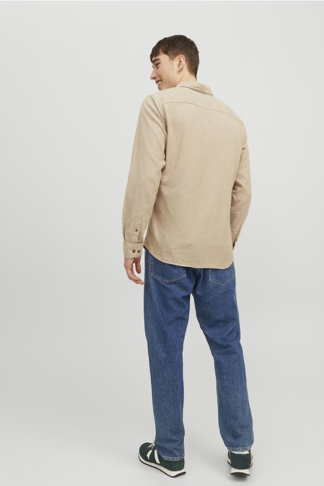 JJECLASSIC MELANGE SHIRT LS SN 12235974 Oatmeal